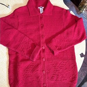 Vintage Northern Reflections Cherry Red Cardigan